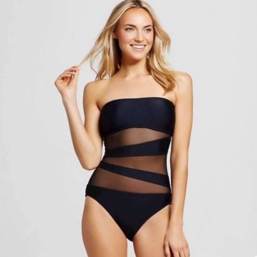 Black size medium one piece swim suit